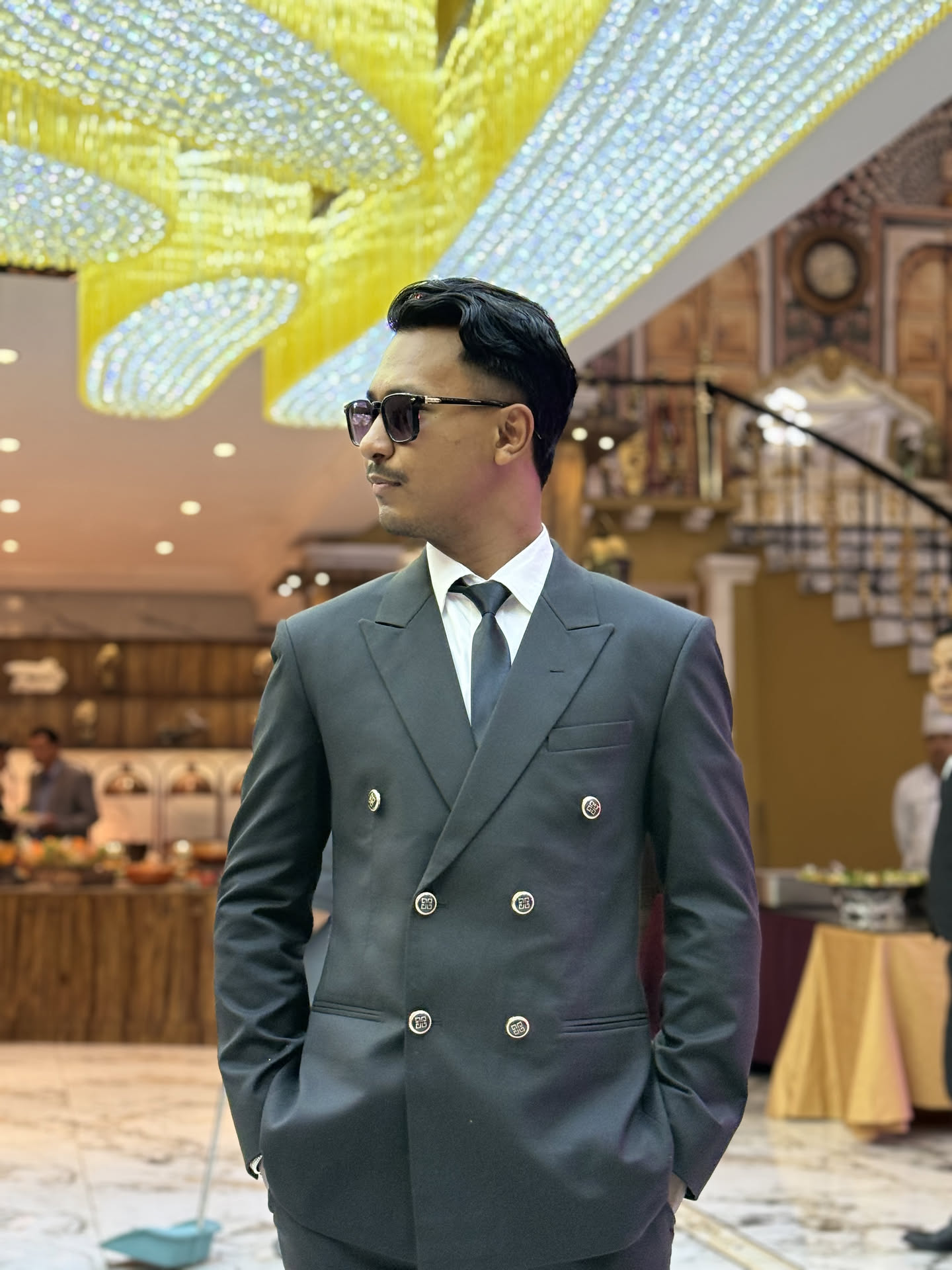 Portrait of Rishal Raj Maskey in formal attire